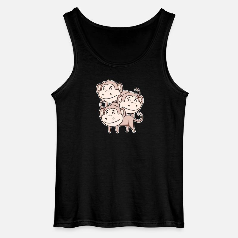 Cute Monkey - Monkey Motif - Gildan Men’s Tank Top - black