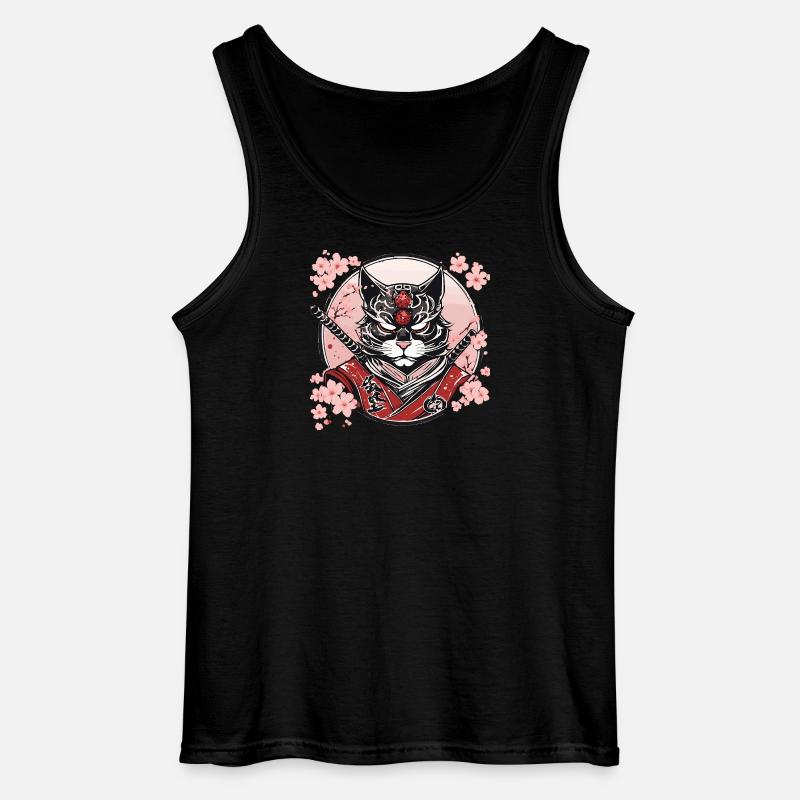 Dämonischer Kawaii Neko Samurai : Katzen-Samurai - Gildan Männer Tank Top - Schwarz