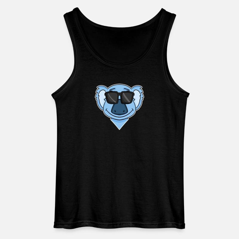Koala with glasses - Gildan Men’s Tank Top - black