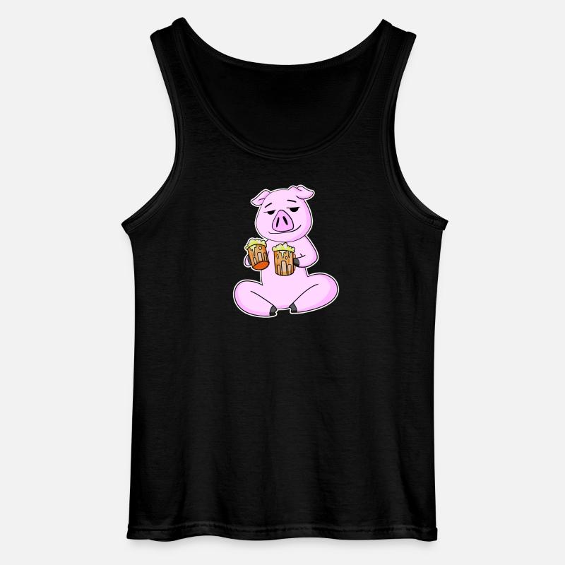 Pork with beer - Gildan Men’s Tank Top - black