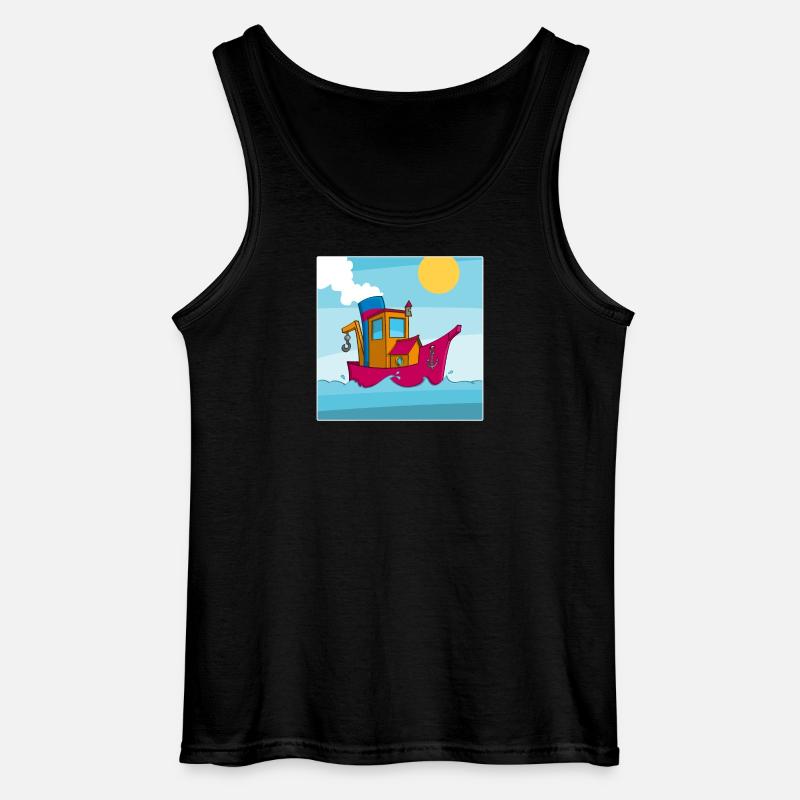 Buntes Bild eines lustigen Schleppers - Gildan Männer Tank Top - Schwarz