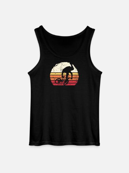 Retro Sunset Cyclist Silhouette - Gildan Men’s Tank Top - black
