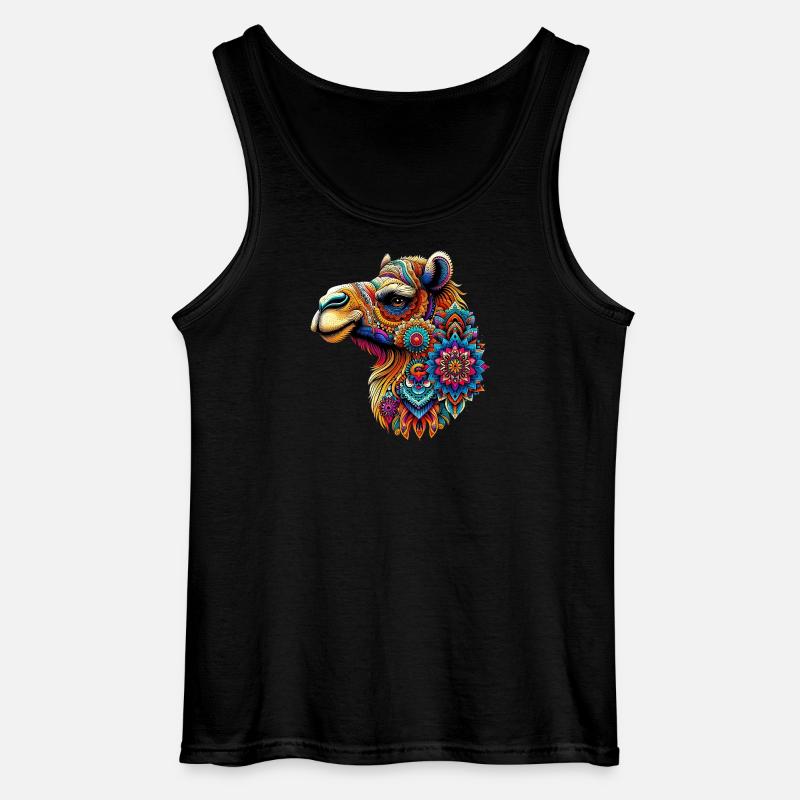 Kamel mit Mandalas verziert - Gildan Männer Tank Top - Schwarz