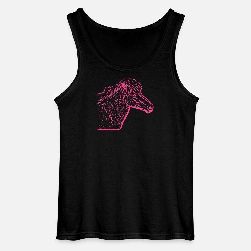 Pferd rosa pink - Gildan Männer Tank Top - Schwarz