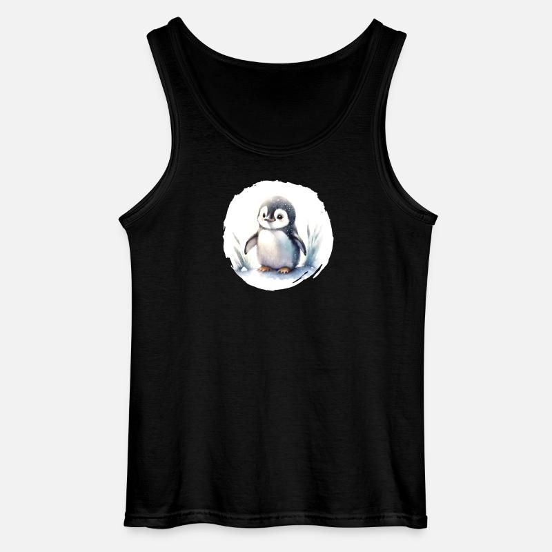 Pinguin Aquarell - Gildan Männer Tank Top - Schwarz