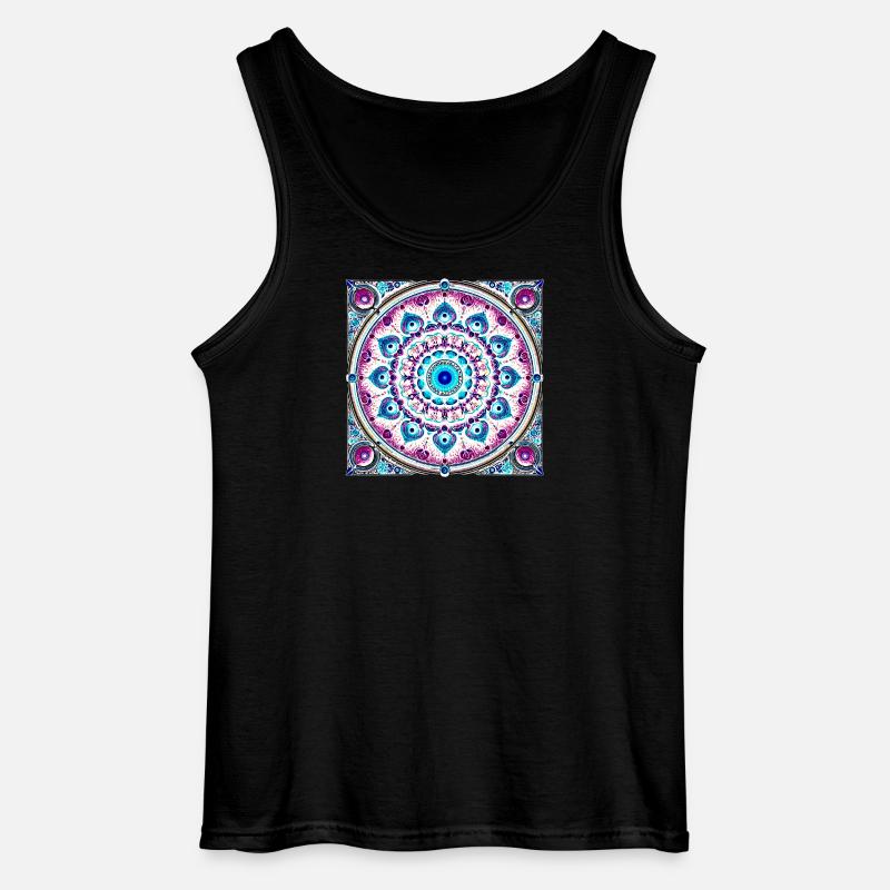Orbitale Mandala Blau-Rosa - Gildan Männer Tank Top - Schwarz