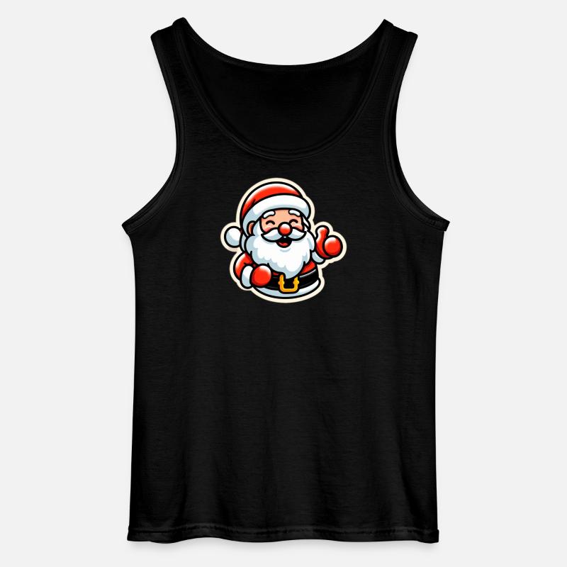 Fröhlicher Weihnachtsmann Daumenhoch - Gildan Männer Tank Top - Schwarz