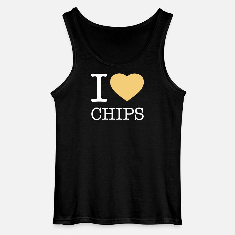 I LOVE CHIPS - Gildan Männer Tank Top - Schwarz