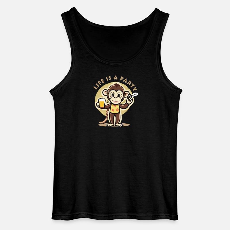 Life is a party affe - Gildan Männer Tank Top - Schwarz