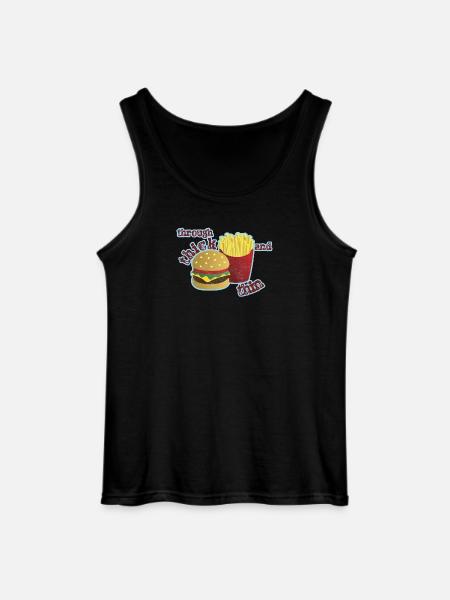 Burger with fries - Gildan Men’s Tank Top - black