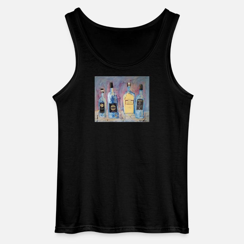 Expressive Weinflaschen vier Freunde - Gildan Männer Tank Top - Schwarz