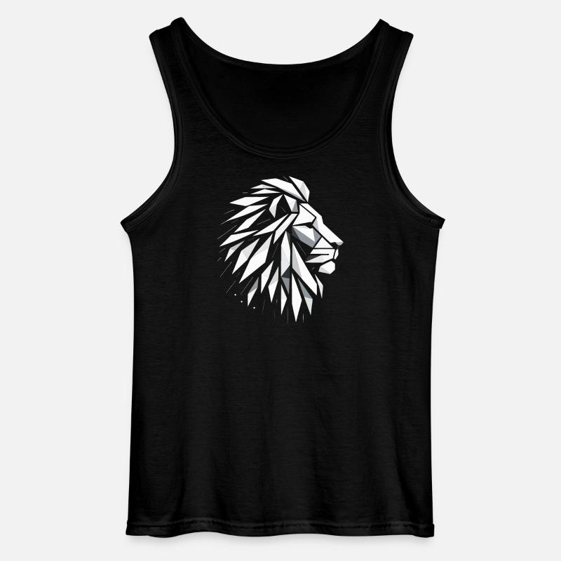 Löwenkopf Polygonkunst - Gildan Männer Tank Top - Schwarz