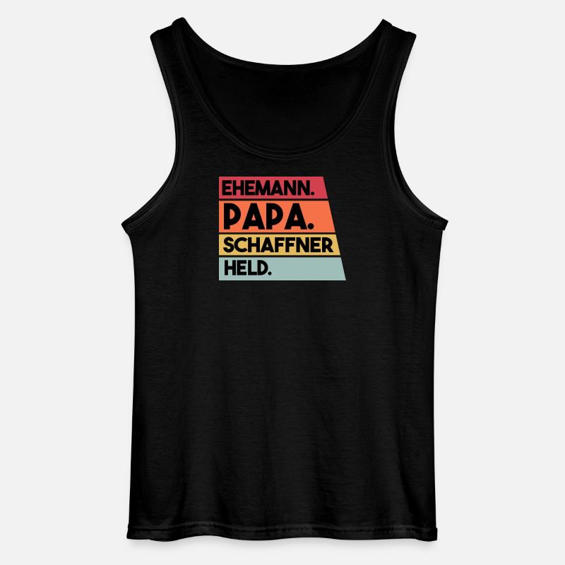 Ehemann Papa Schaffner Held - Gildan Männer Tank Top - Schwarz