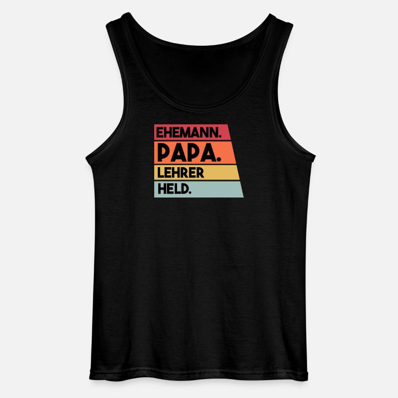 Ehemann Papa Lehrer Held - Gildan Männer Tank Top - Schwarz