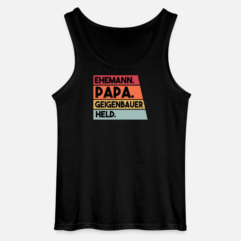 Ehemann Papa Geigenbauer Held - Gildan Männer Tank Top - Schwarz