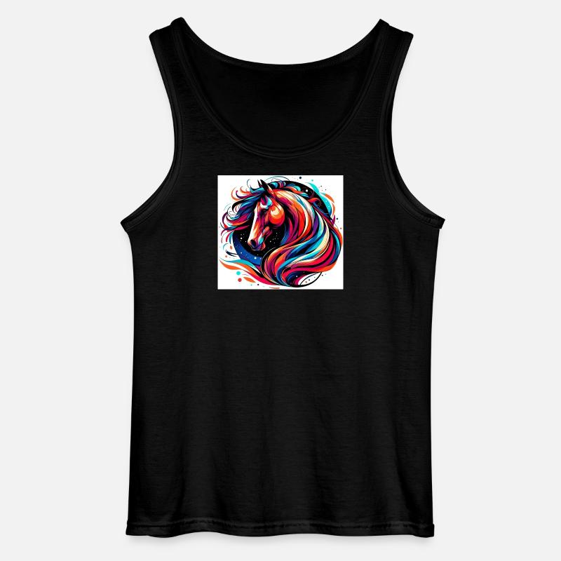 Pferd - Gildan Männer Tank Top - Schwarz