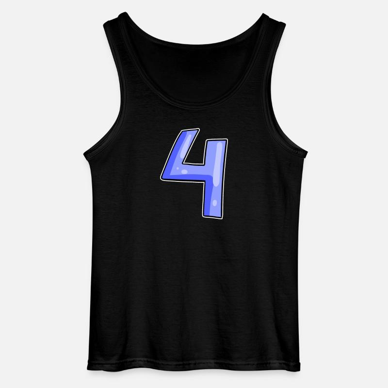 4 - Vier - Gildan Männer Tank Top - Schwarz