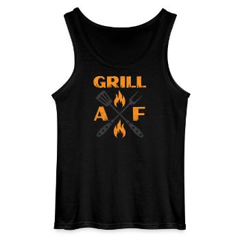Grill AF - Gildan Men’s Tank Top - black - Front - AI Model Male 185 dark (185cm)
