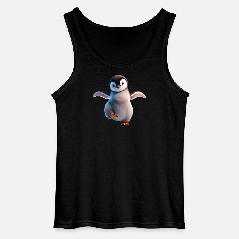 A happily dancing penguin - Gildan Men’s Tank Top - black