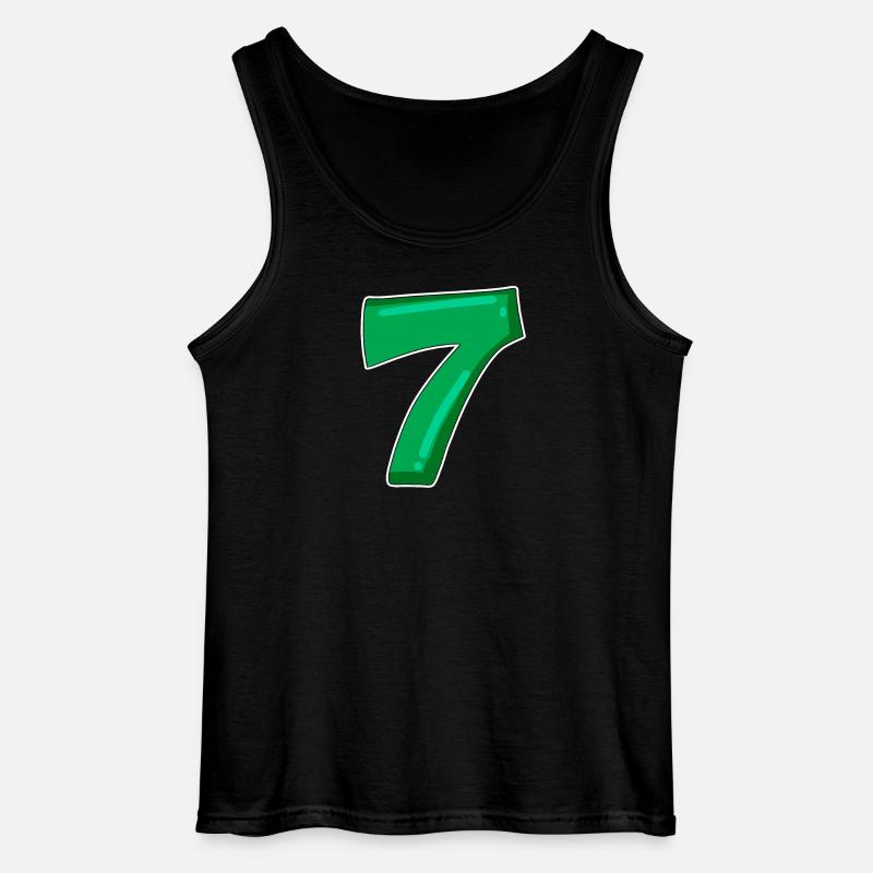 Zahl 7 Nummer - Gildan Männer Tank Top - Schwarz