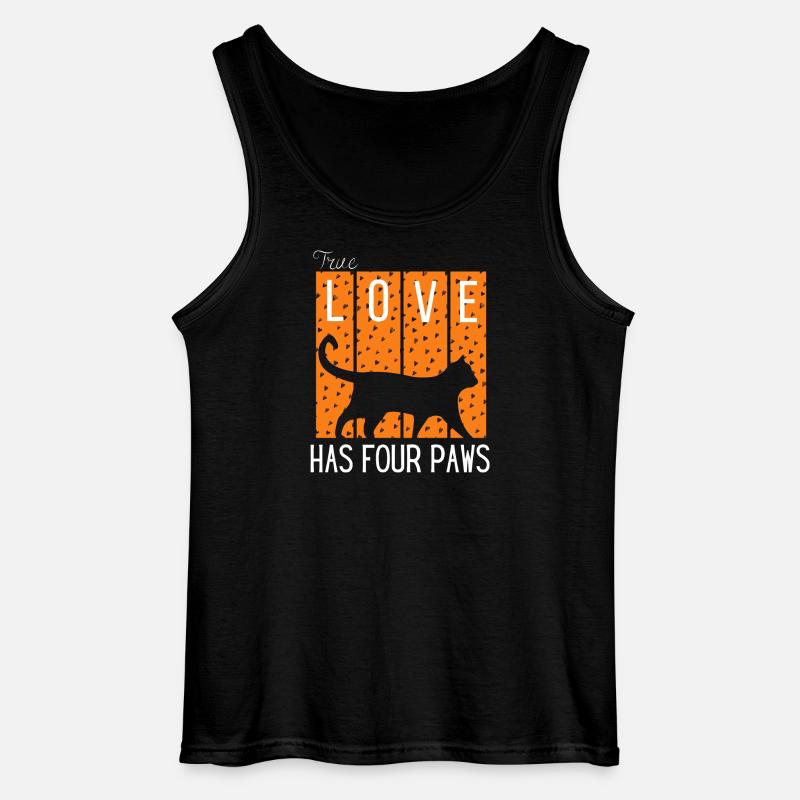 Love Has Four Paws Katzen-Silhouette - Gildan Männer Tank Top - Schwarz