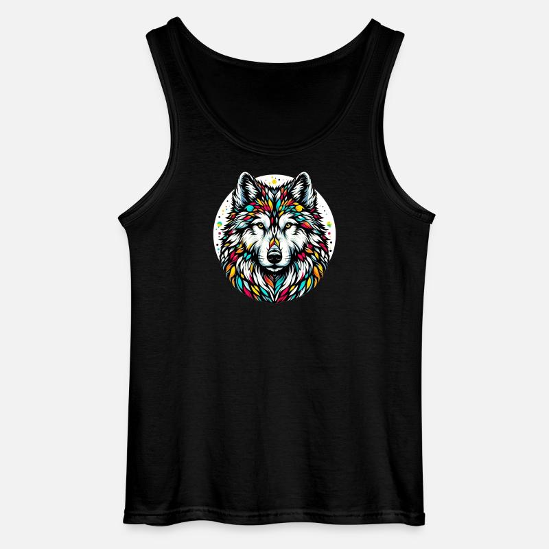 Wolf - Gildan Men’s Tank Top - black