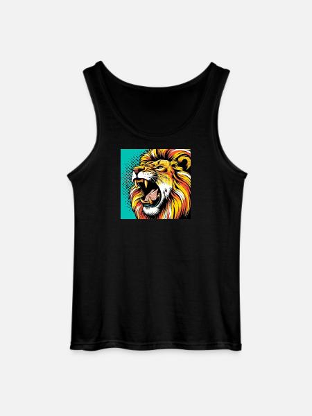 Lion Pop Art - Gildan Men’s Tank Top - black