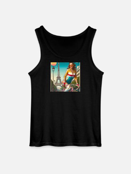 Paris Retro Radfahrer-Pinup - Gildan Männer Tank Top - Schwarz