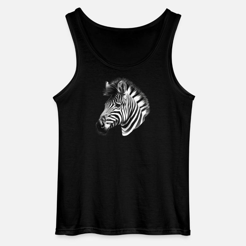 Zebra - Gildan Männer Tank Top - Schwarz