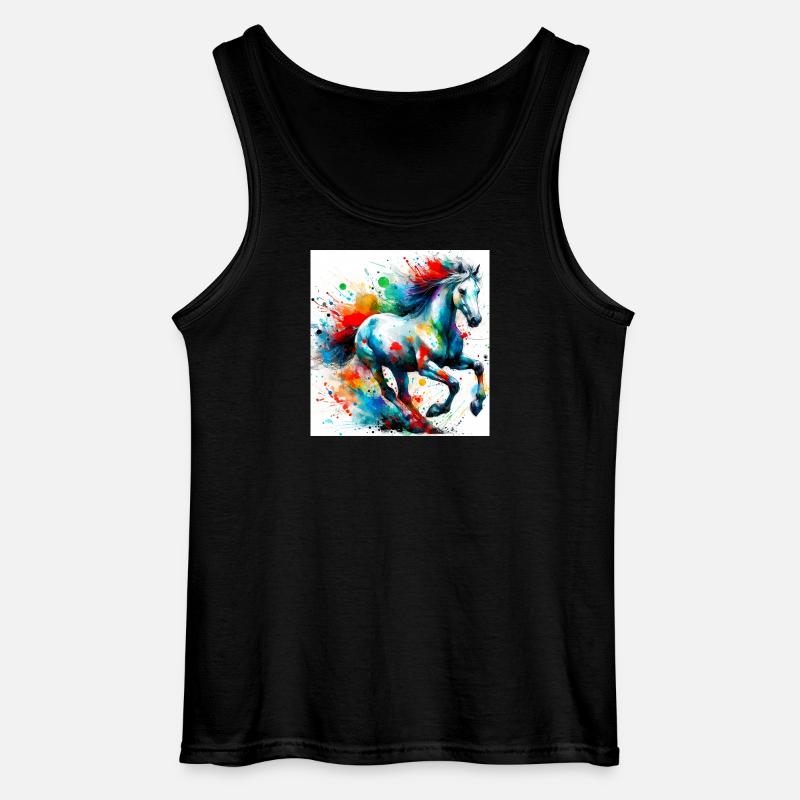 Pferd - Gildan Männer Tank Top - Schwarz