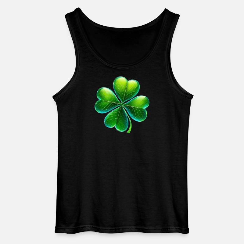 Vierblättriges Kleeblatt - Gildan Männer Tank Top - Schwarz