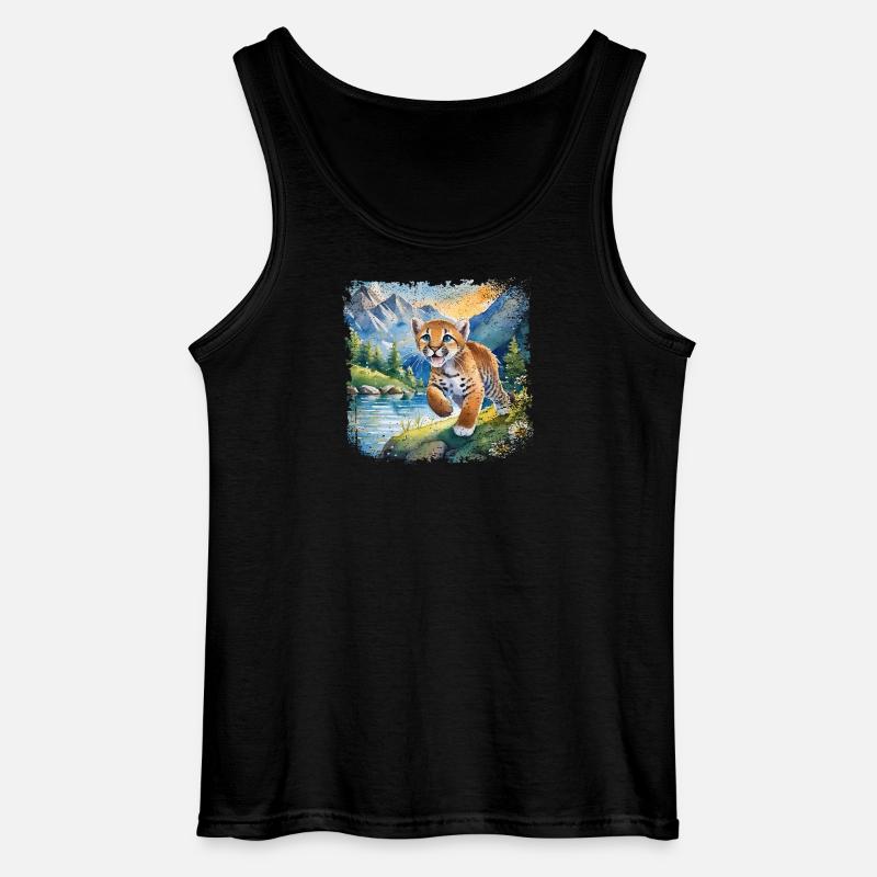 Niedlicher junger Tiger | Kinderbuchstil - Gildan Männer Tank Top - Schwarz