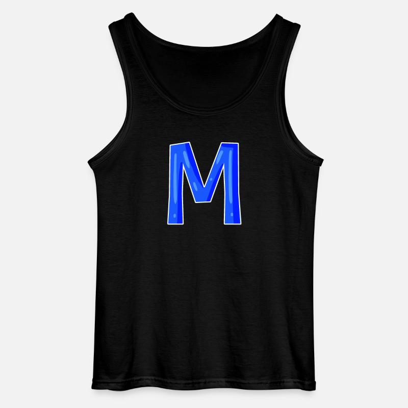 Buchstabe M - Anfangsbuchstabe M - Gildan Männer Tank Top - Schwarz