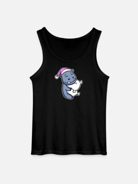 Hippopotamus Tired Sleeping Sleeping Girl - Gildan Men’s Tank Top - black