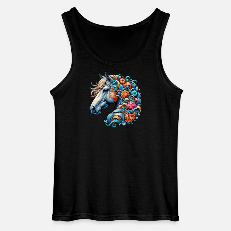 Pferd - Gildan Männer Tank Top - Schwarz