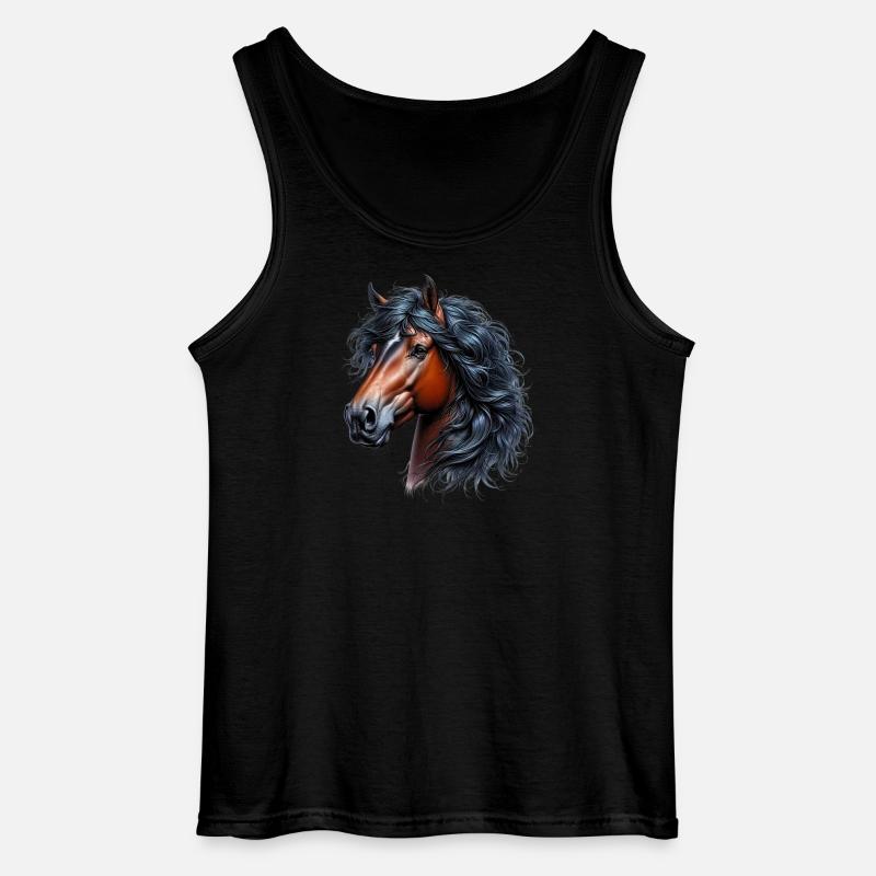 Pferd - Gildan Männer Tank Top - Schwarz