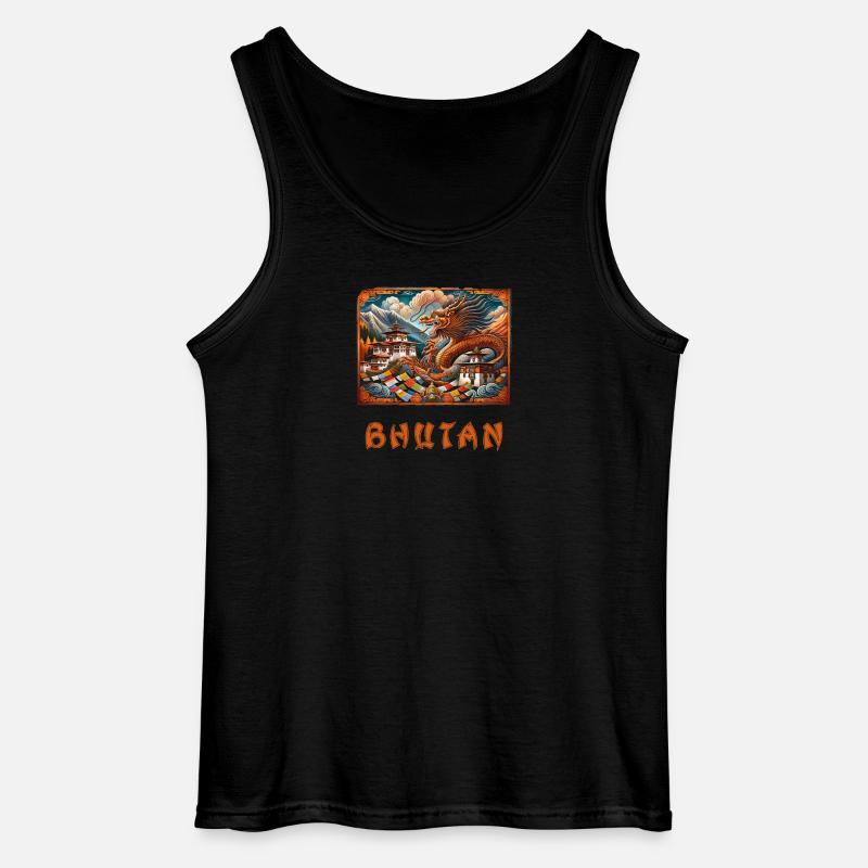 Bhutan Drache Buddha Thimphu - Gildan Männer Tank Top - Schwarz