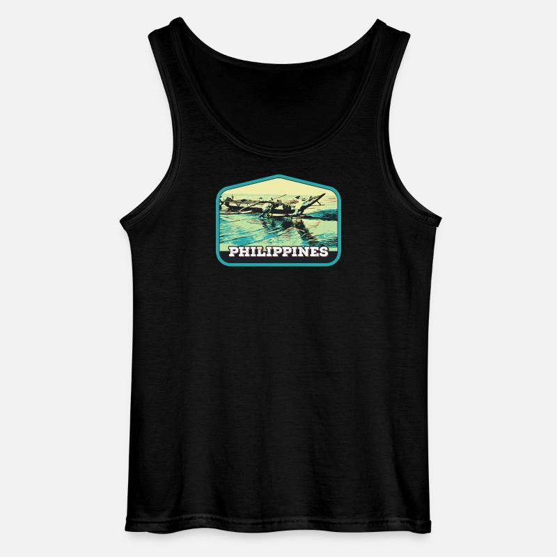 Authentisches Angeln auf den Philippinen - Gildan Männer Tank Top - Schwarz