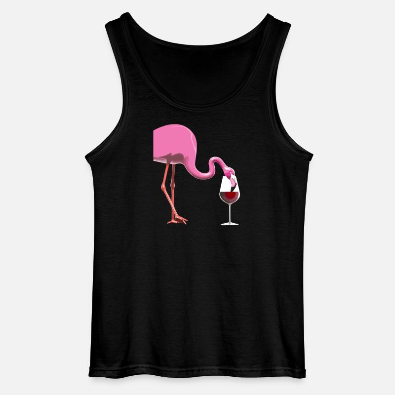 Flamingo mit Weinglas - Gildan Männer Tank Top - Schwarz