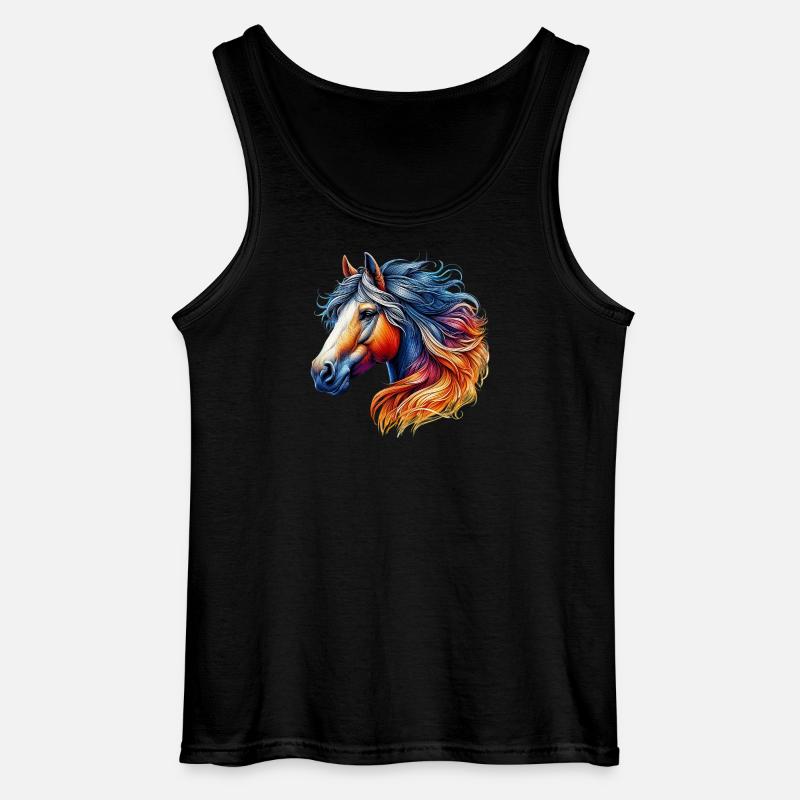 Pferd - Gildan Männer Tank Top - Schwarz