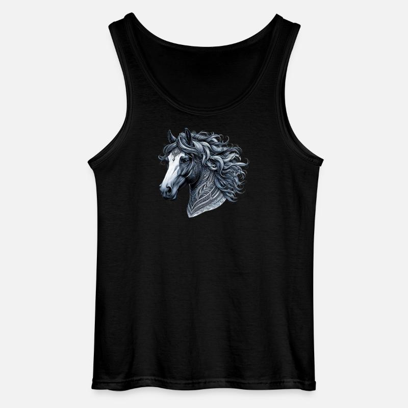 Pferd - Gildan Männer Tank Top - Schwarz