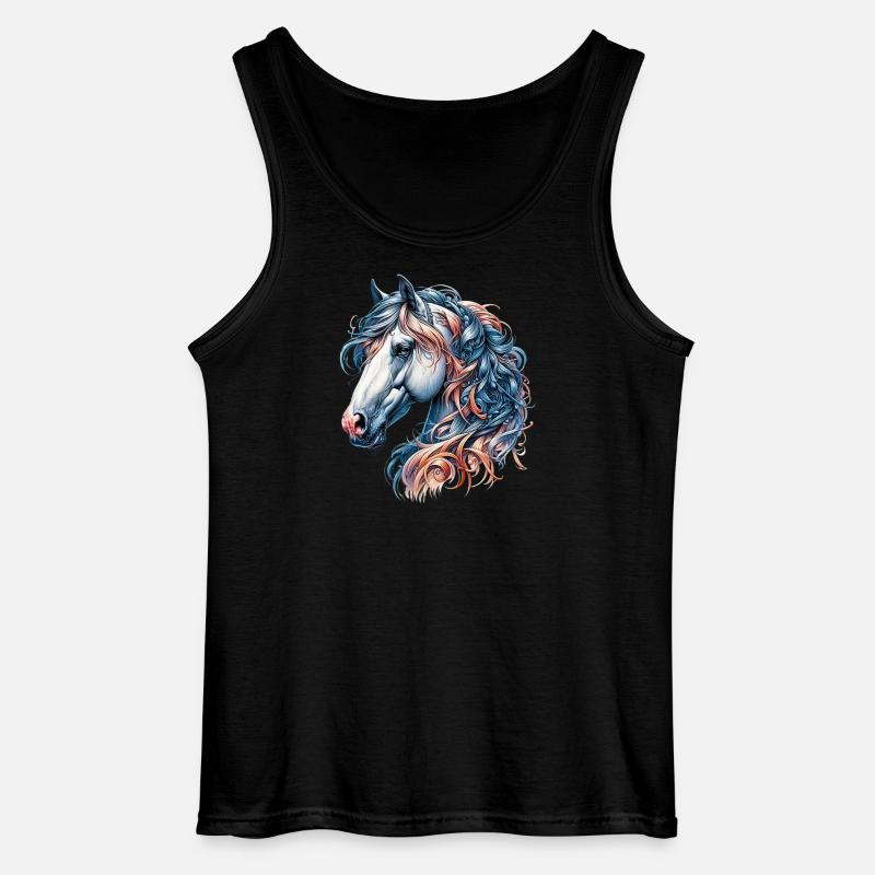 Pferd - Gildan Männer Tank Top - Schwarz