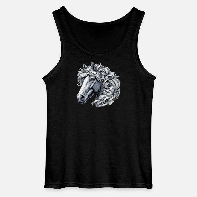 Pferd - Gildan Männer Tank Top - Schwarz