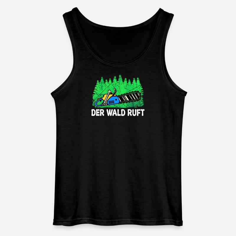 Lumberjack Chainsaw Tree Statement Lumberjack - Gildan Men’s Tank Top - black
