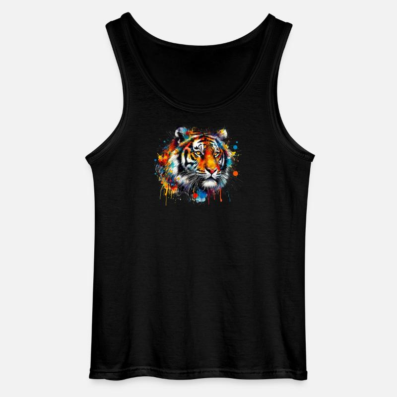 Tiger - Gildan Männer Tank Top - Schwarz