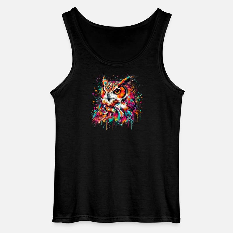 Eule - Gildan Männer Tank Top - Schwarz