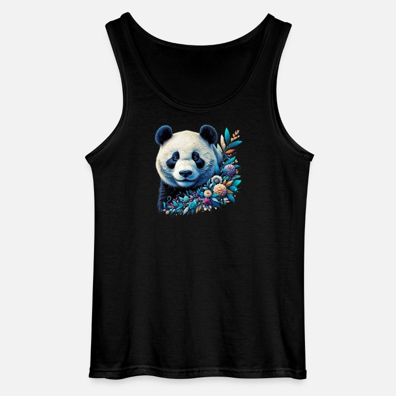 Panda - Gildan Männer Tank Top - Schwarz