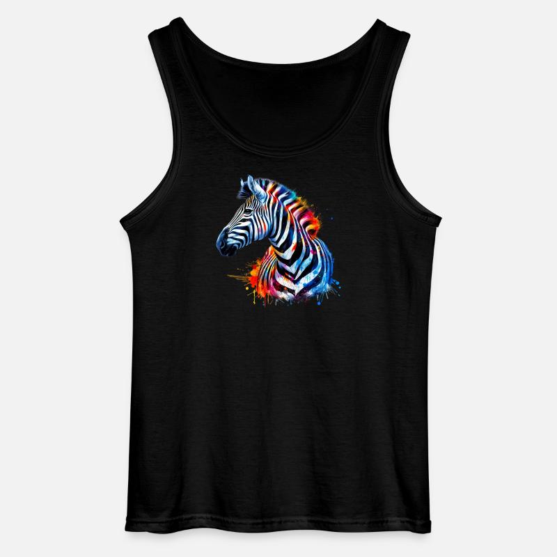 Zebra - Gildan Men’s Tank Top - black