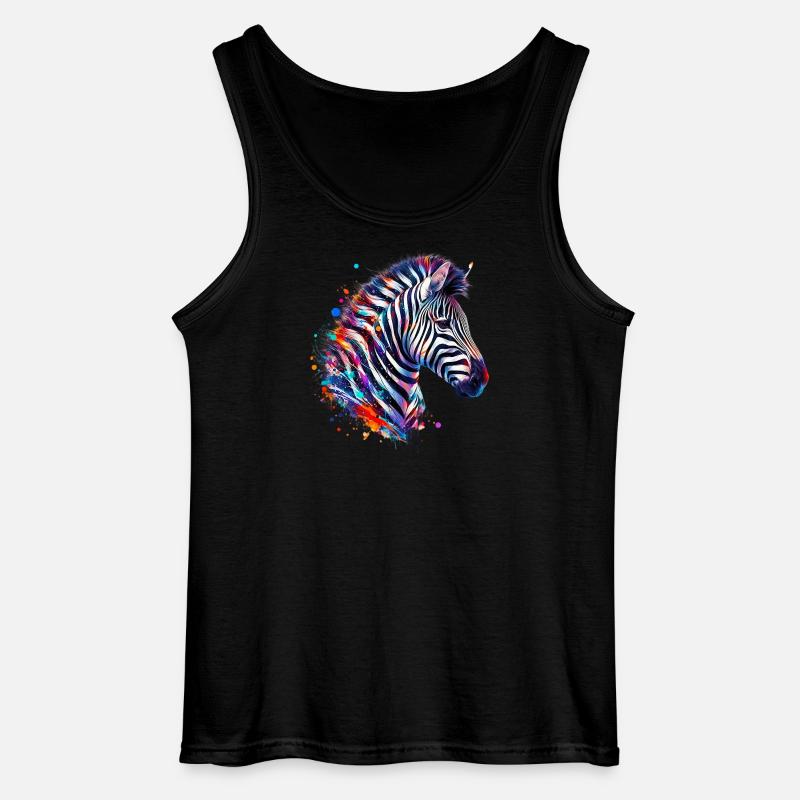 Zebra - Gildan Männer Tank Top - Schwarz