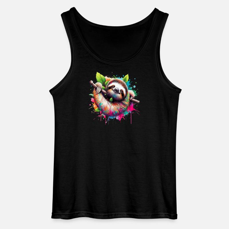 Faultier - Gildan Männer Tank Top - Schwarz